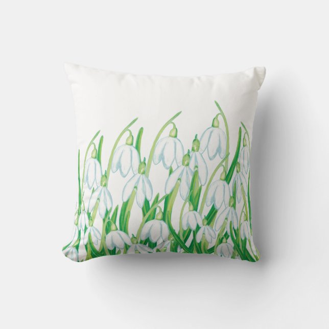 Spring Snowdrops Kussen (Voorkant)