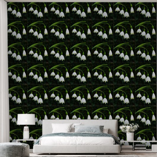 Spring Snowflake Flowers Wallpaper Behang (Slaapkamer)