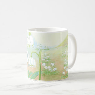 Spring Snowflake, Leucojum vernum Illustration Koffiemok