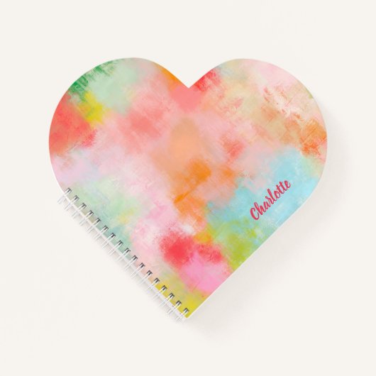 Spring Spark - Roze Koraal - Naam of Monogram Notitieboek (Voorkant)