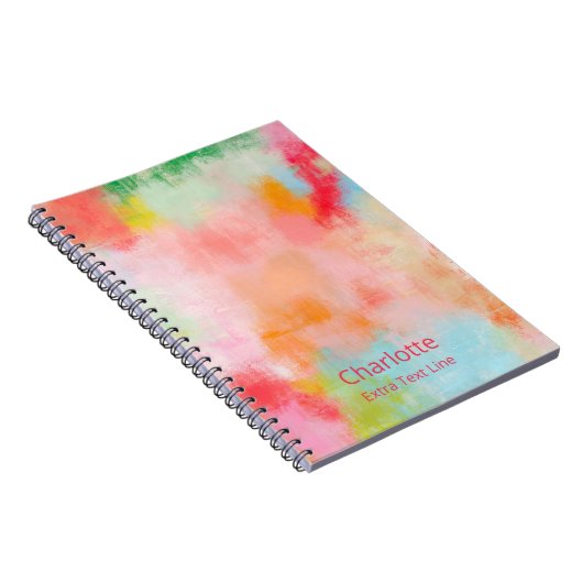 Spring Spark - Roze Koraal - Naam of Monogram Notitieboek (Rechterzijde)