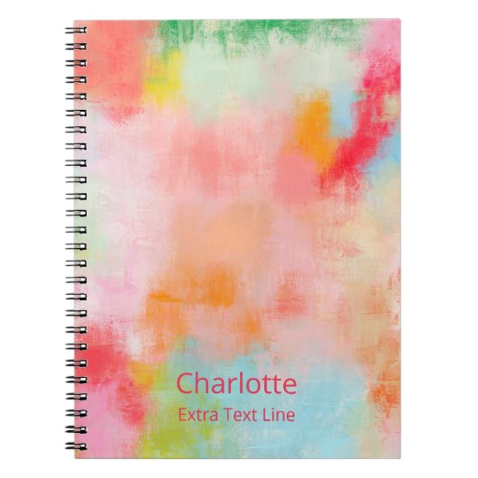 Spring Spark - Roze Koraal - Naam of Monogram Notitieboek (Voorkant)