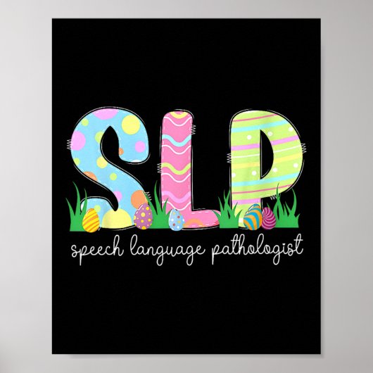 Spring Speech Language Pathologist Easter Bunny SL Poster (Voorkant)