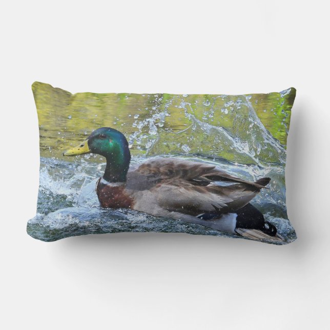 Spring Splash Mallard Duck Kussen (Voorkant)
