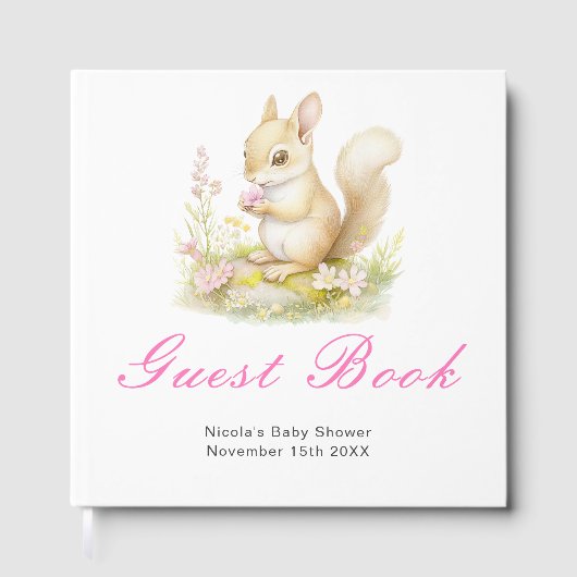 Spring Squirrel Baby Shower Guest Book Gastenboek (Voorkant)