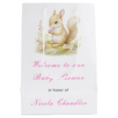 Spring Squirrel Baby shower Medium Cadeauzakje (Achterkant)