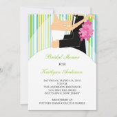 Spring Stripe Bridal Shower Invitation Kaart (Voorkant)
