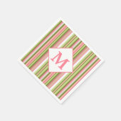 Spring Stripes Monogram Cocktail servet (Hoek)