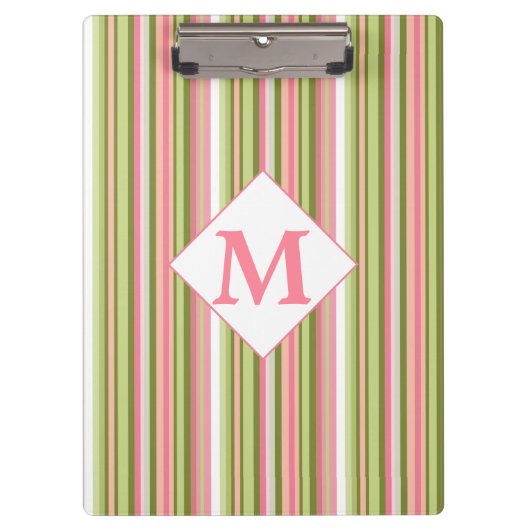 Spring Stripes monogrammed Klembord (Voorkant)