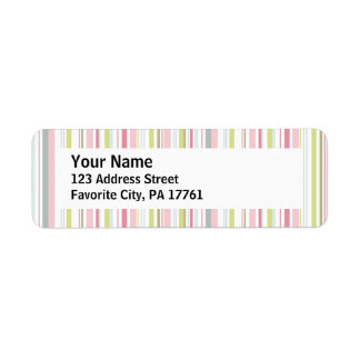 Spring Stripes retouradreslabels Etiket