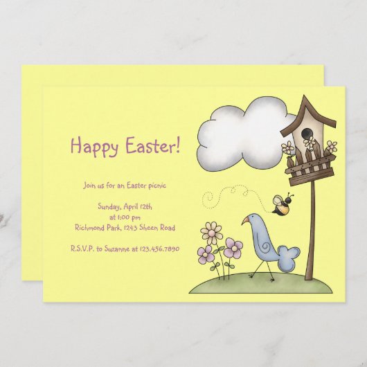 Spring Stuff - Birdhouse & Bird Kaart (Voorkant / Achterkant)