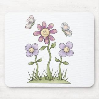 Spring Stuff ・ Purple Flowers & Butterflies Muismat