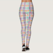 Spring Style Plaid Lavender Teal and Pink Leggings (Dos)