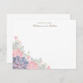 Spring Succulents Mariage Merci Cartes (Devant / Derrière)