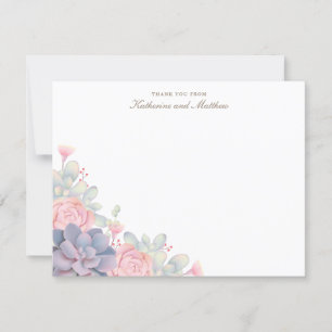 Spring Succulents Mariage Merci Cartes