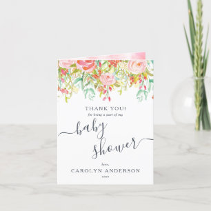Spring Summer Floral Baby shower Hartelijk dank Bedankkaart
