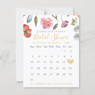 Spring Summer Floral Save the Date Calendar