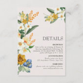 Spring Summer Wildflower Boho Garden wedding Informatiekaartje (Voorkant)