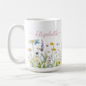 Spring Summer Wildflowers Script naam Mok (Links)