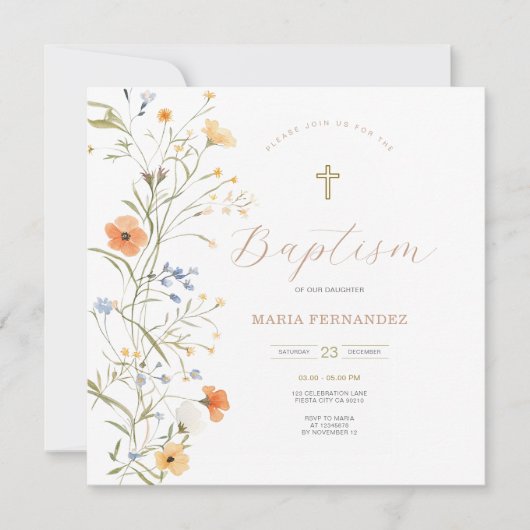 Spring Summer Wildflowers Uitnodiging (Voorkant)