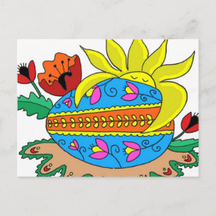 Spring Sun en Pysanka Briefkaart