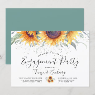 Spring Sunflower Bloom   Engagement Party Kaart