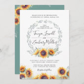 Spring Sunflower Bloom | Weddengeviering Kaart (Voorkant / Achterkant)