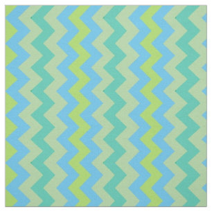 Spring Sunshine Chevron Patroon Blauw Groen Geel Stof