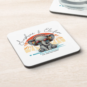 Spring Sunshine en Ele-fun Retro Beach Getaway Bier Onderzetter