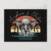 Spring Sunshine en Ele-fun Retro Beach Getaway Feestdagenkaart (Voorkant)