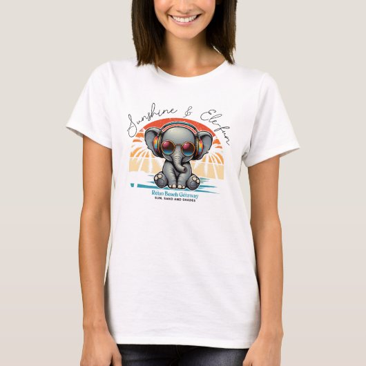 Spring Sunshine en Ele-fun Retro Beach Getaway T-shirt (Voorkant)