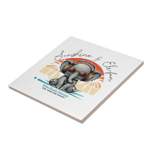 Spring Sunshine en Ele-fun Retro Beach Getaway Tegeltje