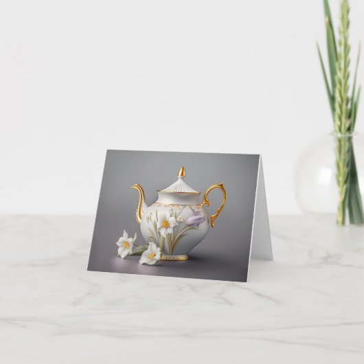Spring Teapot Notecard Bedankkaart (Voorkant)