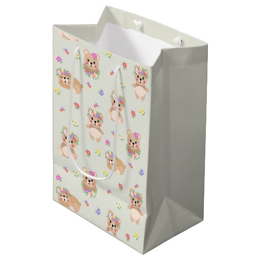Spring teddy bear medium cadeauzakje (Voorkant Gekanteld)