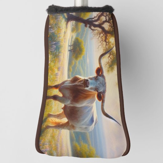 Spring Texas longhorn koe Golfheadcover (Draai 90)