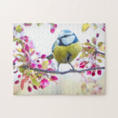 Spring Tit Bird Spring Blue Natuur Branch Jigzaag  Legpuzzel (Horizontaal)