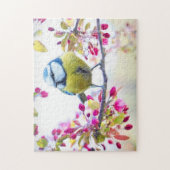 Spring Tit Bird Spring Blue Natuur Branch Jigzaag  Legpuzzel (Verticaal)