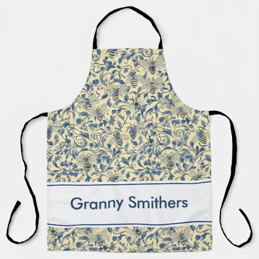 Spring Toile Oven Mitt & Pot Holder Set Schort (Voorkant)