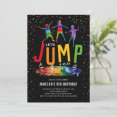 Spring trampoline kinderverjaardagsfeestje kaart (Staand voorkant)