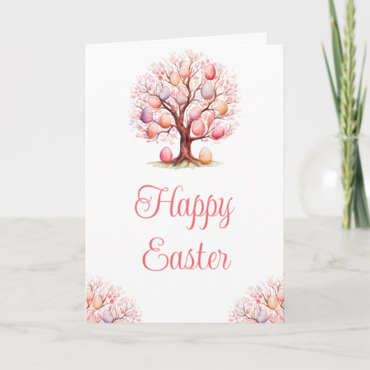 Spring Tree Easter Egg Hunt Feestdagen Kaart (Voorkant)