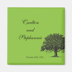 Spring Tree Green/Black Magnet Favor Magneet