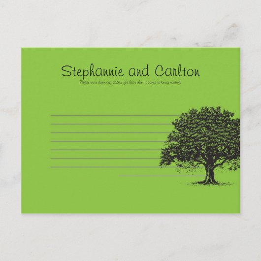Spring Tree Green/Black Schrijfbaar Advies Kaart (Voorkant)