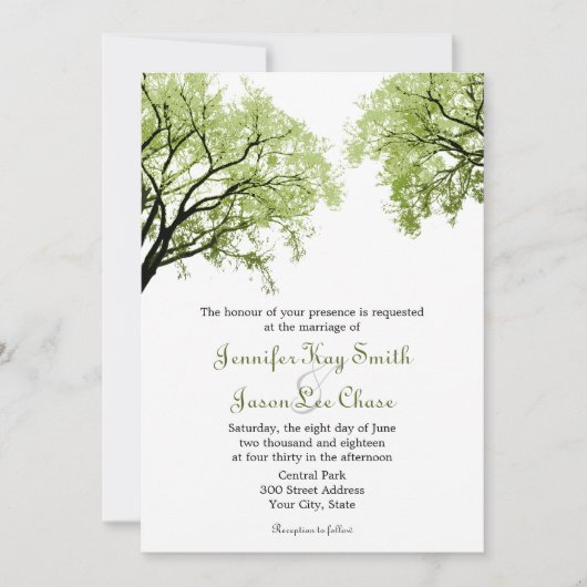 Spring Trees 2- Invitations de mariage (Devant)