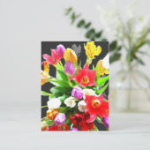 Spring Tulip Flowers Briefkaart (Staand voorkant)