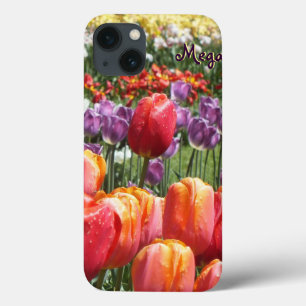 Spring Tulip Garden iPad-draagtas - Personaliseren iPhone 13 Hoesje