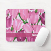Spring Tulip Painting Custom Name Gift Muismat (Met muis)