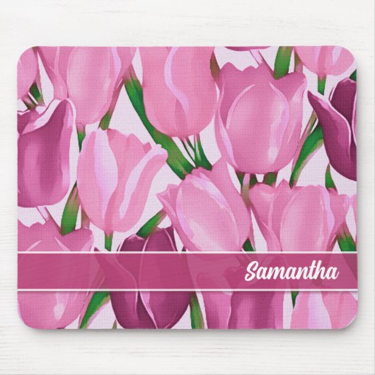 Spring Tulip Painting Custom Name Gift Muismat (Voorkant)