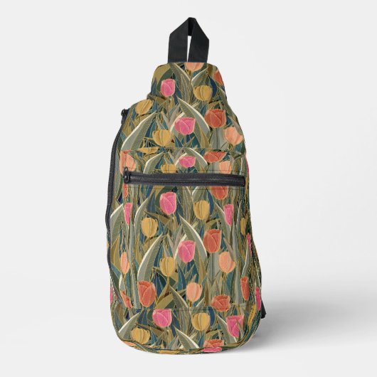 Spring Tulip Patroon Sling Bag (Voorkant)