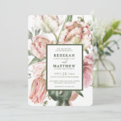 Spring Tulip Waterverf Boeket Invitation Kaart (Staand voorkant)