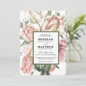 Spring Tulip Waterverf Boeket Invitation Kaart (Staand voorkant)